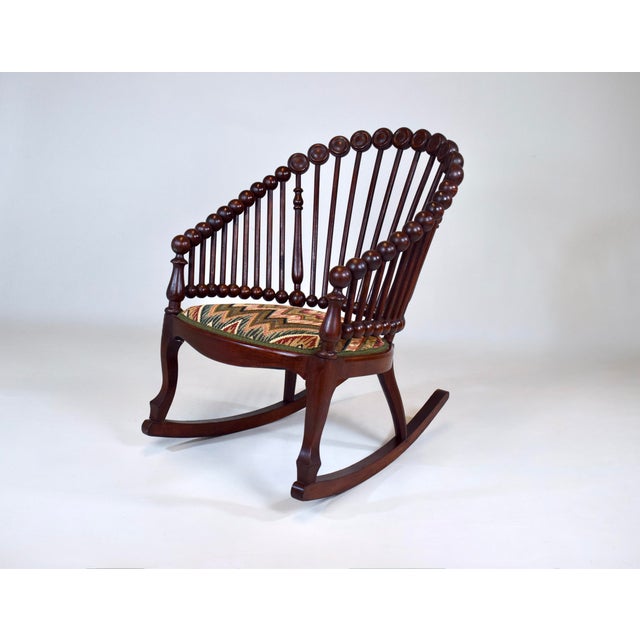 George Hunzinger Antique Late 19th Century George Hunzinger "Lollipop" Rocking Chair For Sale - Image 4 of 13