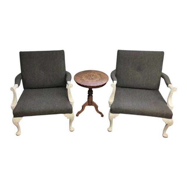 Large Georgian Style Library Armchairs a Pair For Sale In Tampa - Image 6 of 7