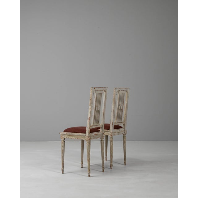 Early 20th Century 1900s French Louis XVI Style Patinated Chairs - A Pair For Sale - Image 5 of 18