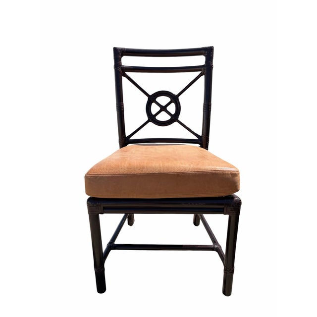 Wood McGuire Rattan Target Back Dining Chairs Set of 6 For Sale - Image 7 of 9
