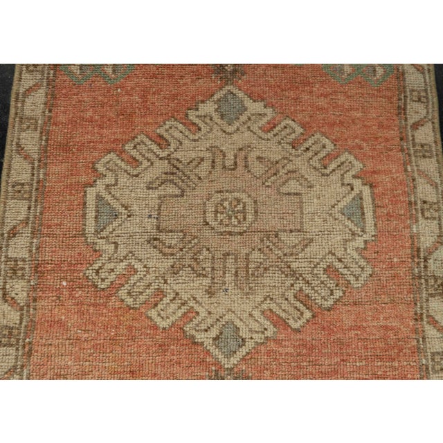 Turkish Mini Rug Oriental Hand Knotted Vintage Rug 1'6" x 3' #21209 For Sale - Image 4 of 8