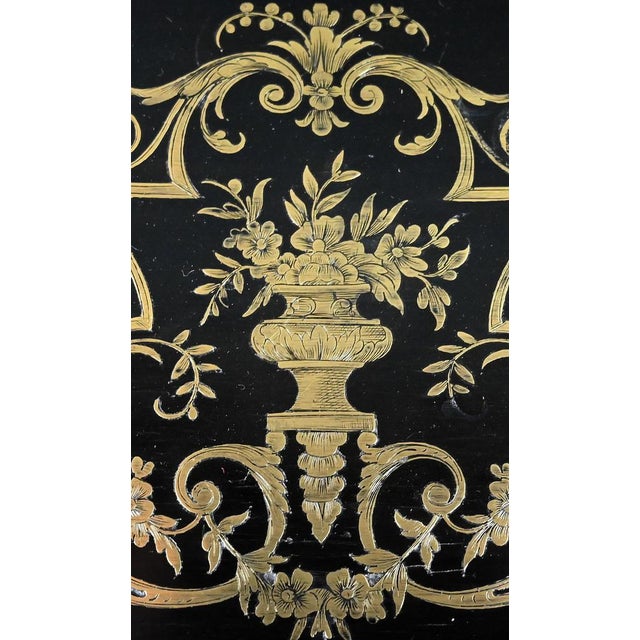 Late 19th Century Napoleon III Blackened Wood Worktable For Sale - Image 6 of 18
