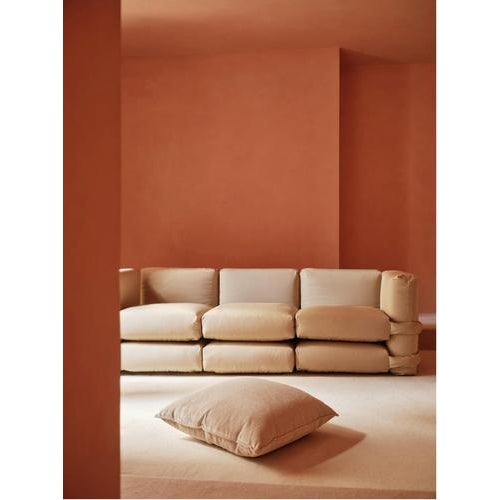 Textile Corner UV Pro Beige Cushion Sofa in Leather by Muller Van Severen for BD Barcelona For Sale - Image 7 of 13