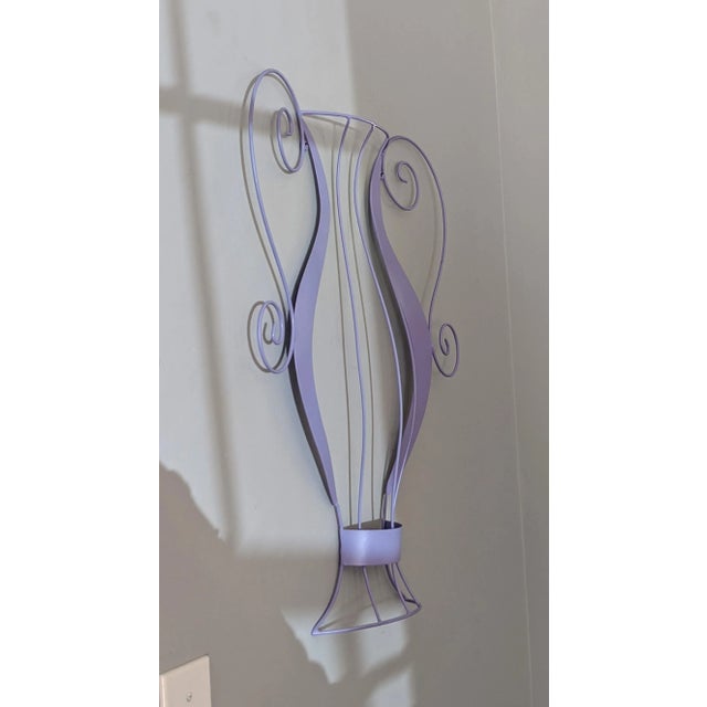 Scrolled Metal Grecian Urn Neoclassical Sculptural Wall Hanging For Sale - Image 4 of 7