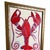 A bold and magnificently decorative original painting featuring a grand red lobster rendered in rich crimson and deep...