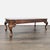 Beveled glass inserts on top with burlwood surround. Table rests on cabriole legs. Dimensions 53.3ʺW x 25.5ʺD x 15.5ʺH...