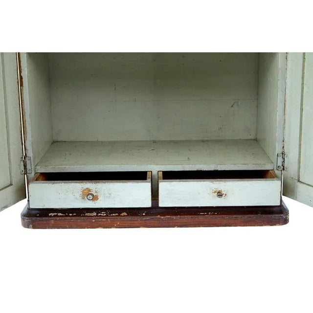 19th century scandinavian painted wall cabinet dating from circa 1870. Large pine hand-painted swedish wall cabinet. Made...