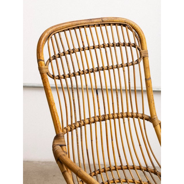 Wood Tito Agnoli Rattan Chair For Sale - Image 7 of 15