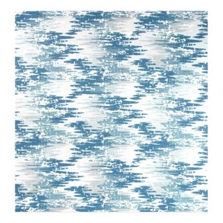 1.93 Yards Kravet Jeffrey Alan Marks Water & Stain Resistant Whitecap River Blue Grey White Abstract Upholstery Drapery Fabric For Sale