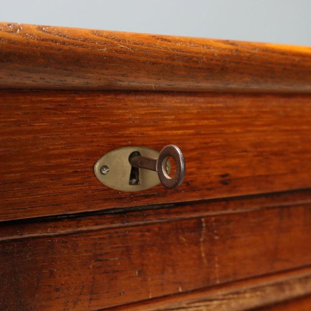 Oak Cabinet with Tambour Door, 1950s For Sale - Image 6 of 10
