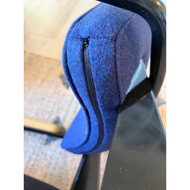 Jean Prouvé for Vitra Armchair, 1951 Design – Blue & Black (Pair Available) For Sale - Image 12 of 13