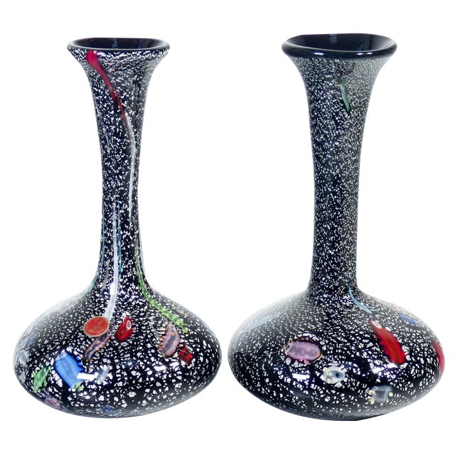 Murano Blown Glass Vases, Set of 2 For Sale