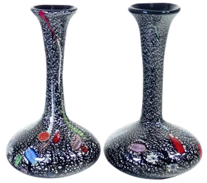 Murano Blown Glass Vases, Set of 2