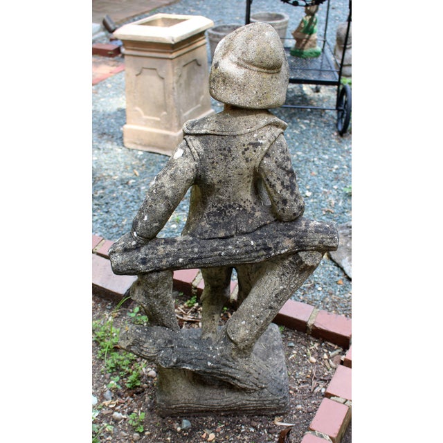 Mid-20th Century English Cast Stone Garden Fountain Statue For Sale - Image 4 of 5