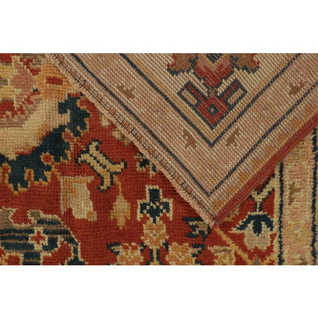 Late 19th Century Antique Arts & Crafts Rug in Rust With Floral Patterns, From Rug & Kilim For Sale - Image 9 of 9