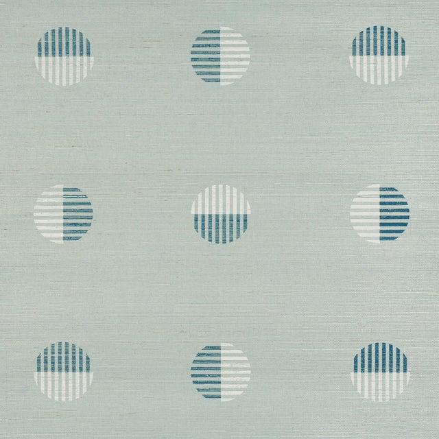 2020s Sample - Schumacher Ando Hand Blocked Sisal Wallcovering In Chambray For Sale - Image 5 of 5