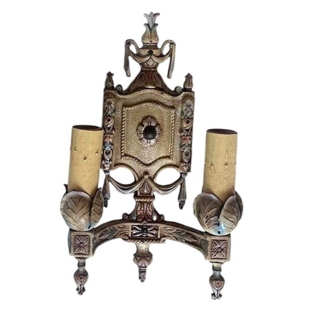 1910s 1910s Traditional Neoclassical Design, Original Painted Sconces For Sale - Image 5 of 5
