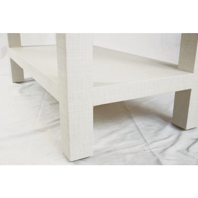 Linen Custom Contemporary Linen Wrapped Nightstands, A Pair For Sale - Image 8 of 8