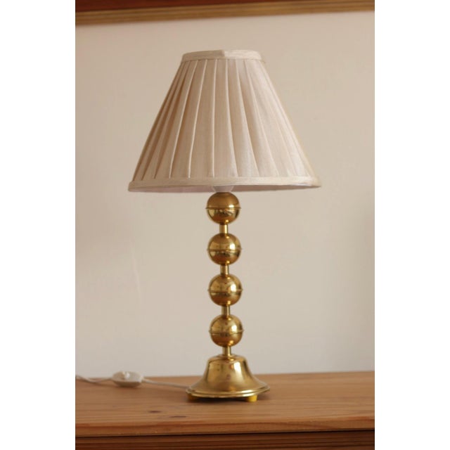 Vintage Swedish Brass Bobbin Table Lamp from Aneta, Set of 2 For Sale - Image 17 of 18
