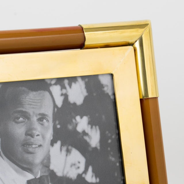 Christofle Gilded Brass and Lacquer Resin Picture Frame, circa 1970 For Sale In Atlanta - Image 6 of 9