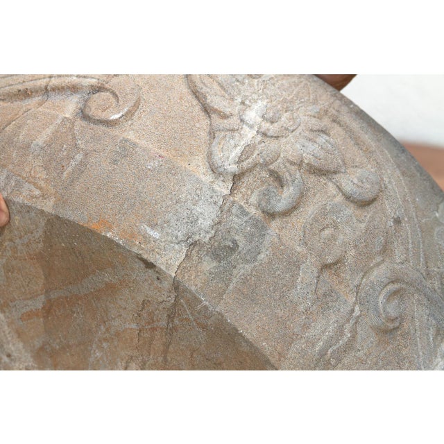 1950s Sculptural Floral Motif Stone Vessel For Sale - Image 5 of 6