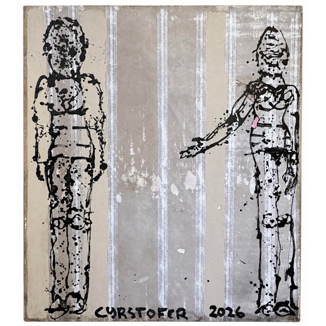 Abstract Figurative Painting by Christopher Shoemaker, 55” H X 47” W For Sale - Image 9 of 9