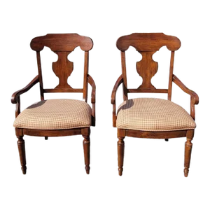 Late 20th Century Fruitwood Upholstered Armchairs
