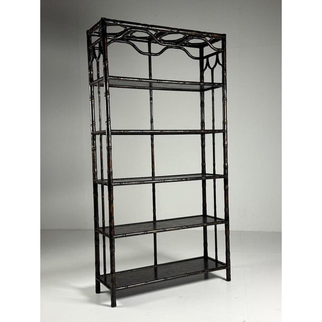 Black Bookcase in Faux Bamboo For Sale - Image 13 of 18