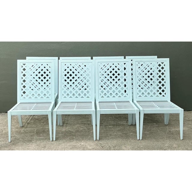 Contemporary Vintage McKinnon and Harris Trellis Dining Chairs - Set of Eight For Sale - Image 3 of 13