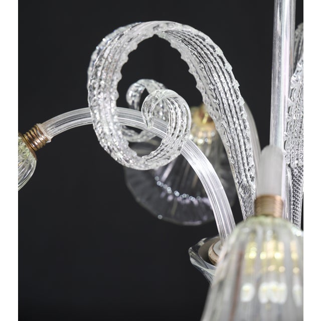 Amazing Art Decò Murano Glass Chandelier 5 Light, 1950 For Sale - Image 13 of 18