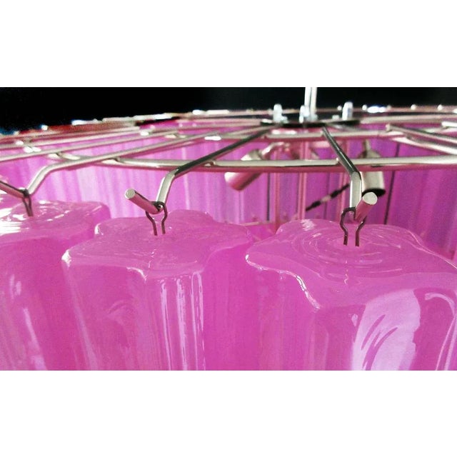 Pink Tronchi Chandeliers in Murano by Toni Zuccheri for Venini, Set of 2 For Sale - Image 8 of 13