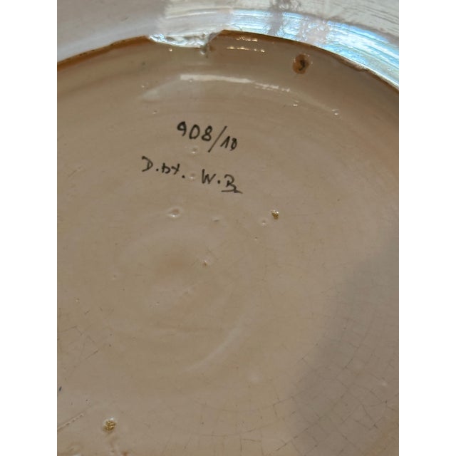 Mid 20th Century Large Italian Maiolica Charger – 16” Hand-Painted Deruta Style For Sale - Image 9 of 13