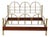 Vintage Italian Brass and Wood Bed, 1980 For Sale