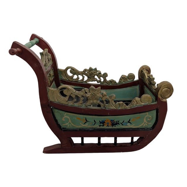 Decorative Sleigh in Wood, 1970s For Sale