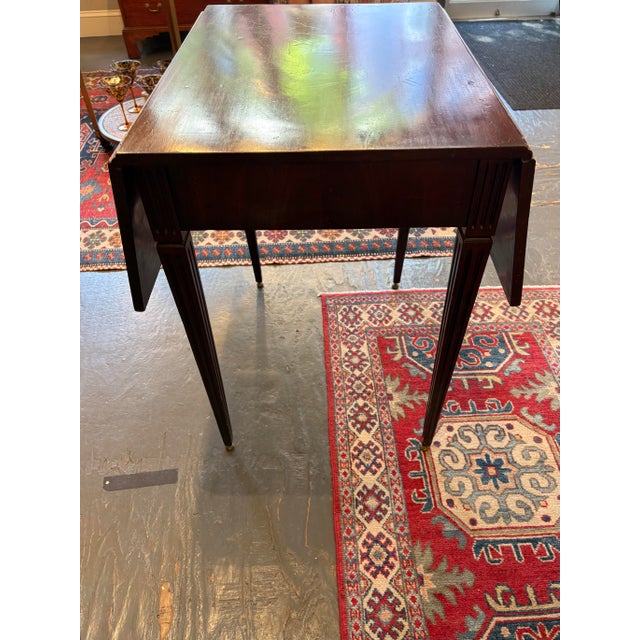 19th Century 19th Century Antique Mahogany Federal Style Drop Leaf Table For Sale - Image 5 of 12