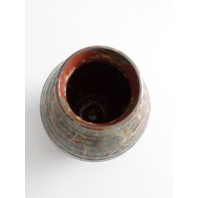 Brown Vintage Handmade Studio Pottery Vase For Sale - Image 8 of 12