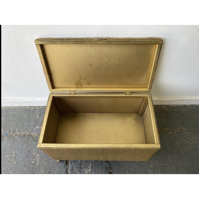 Wood Vintage Blanket Box or Ottoman from Lloyd Loom, 1950s For Sale - Image 7 of 11