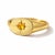 Citrine Signet Northern Star Ring, Gold Starburst Design Ring for Women, Size 7 For Sale - Image 4 of 5