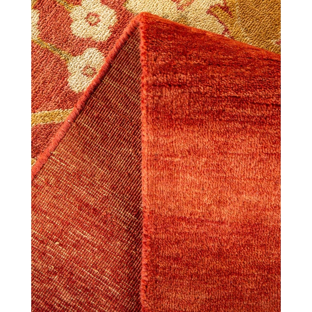 Eclectic, One-of-a-Kind Hand-Knotted Area Rug in Orange, 9' 0" x 12' 1" For Sale In New York - Image 6 of 8