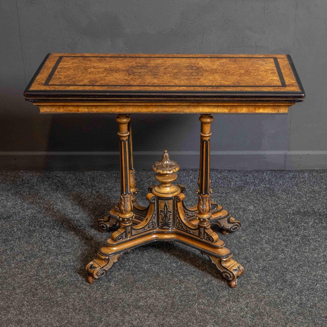 Brown Aesthetic Movement Card Table in Walnut For Sale - Image 8 of 9