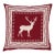 Nordic Stag Red Woven Cushion With Feather Filler - 42x42cm (17"x17") For Sale