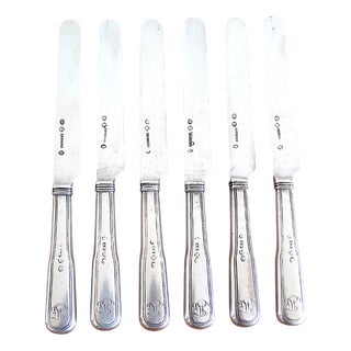 Biedermeier Silver Knife from Andreas Westrup, Denmark, 1846, Set of 6 For Sale