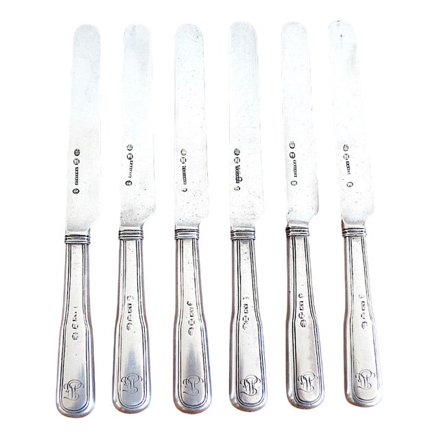 Biedermeier Silver Knife from Andreas Westrup, Denmark, 1846, Set of 6 For Sale