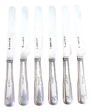 Biedermeier Silver Knife from Andreas Westrup, Denmark, 1846, Set of 6