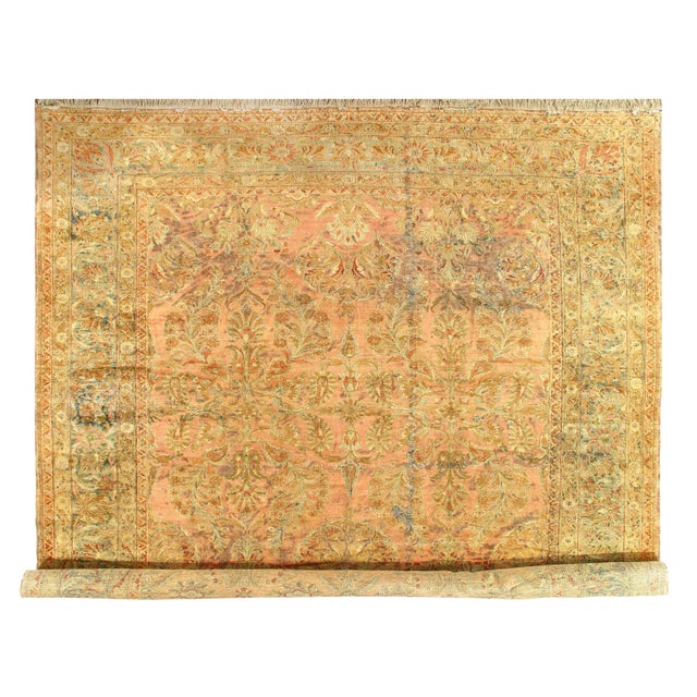 Early 20th Century Antique Persian Lilian Rug - 12′6″ × 19′8″ For Sale