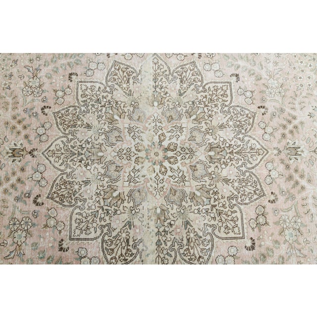 1970s Vintage Persian Handmade Wool Cotton Beige Area Rug For Sale - Image 9 of 11