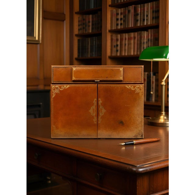 Victorian English Victorian Antique Leather Writing Box Letter Desk For Sale - Image 3 of 18
