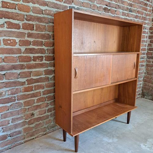 Clausen & son teak bookcase – denmark 1960, vintage mid-century authentic vintage clausen & son teak bookcase, a...