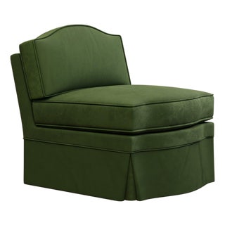 Zucchini Velvet Felix Slipper Chair by Ceraudo For Sale