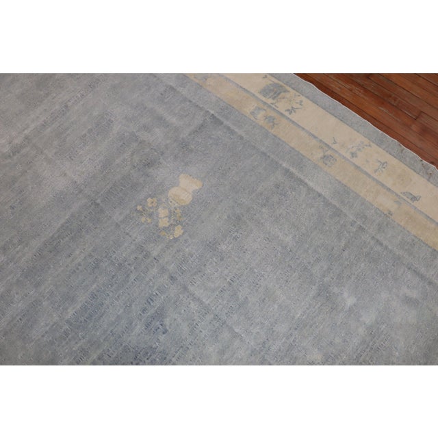Light Blue Antique Chinese Rug - 9'2" x 11'5" For Sale In New York - Image 6 of 18
